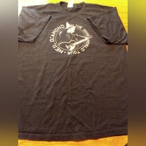 Neil Diamond Live 2005 World Tour Black XL Graphic T-Shirt Front And Back Design